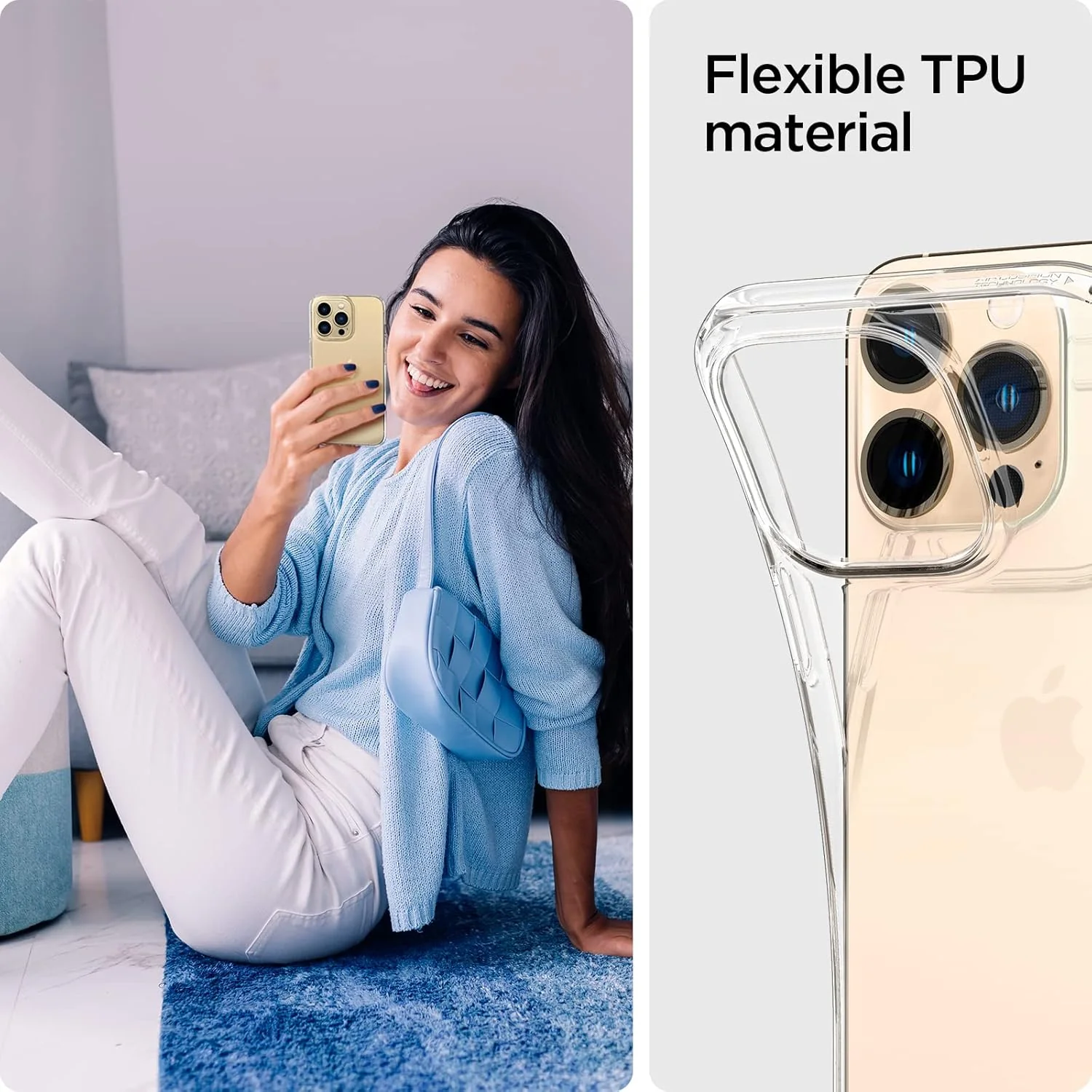 Crystal Pack Back Cover Case For iPhone 13 Pro (TPU + Glass | Crystal Clear) - Image 6