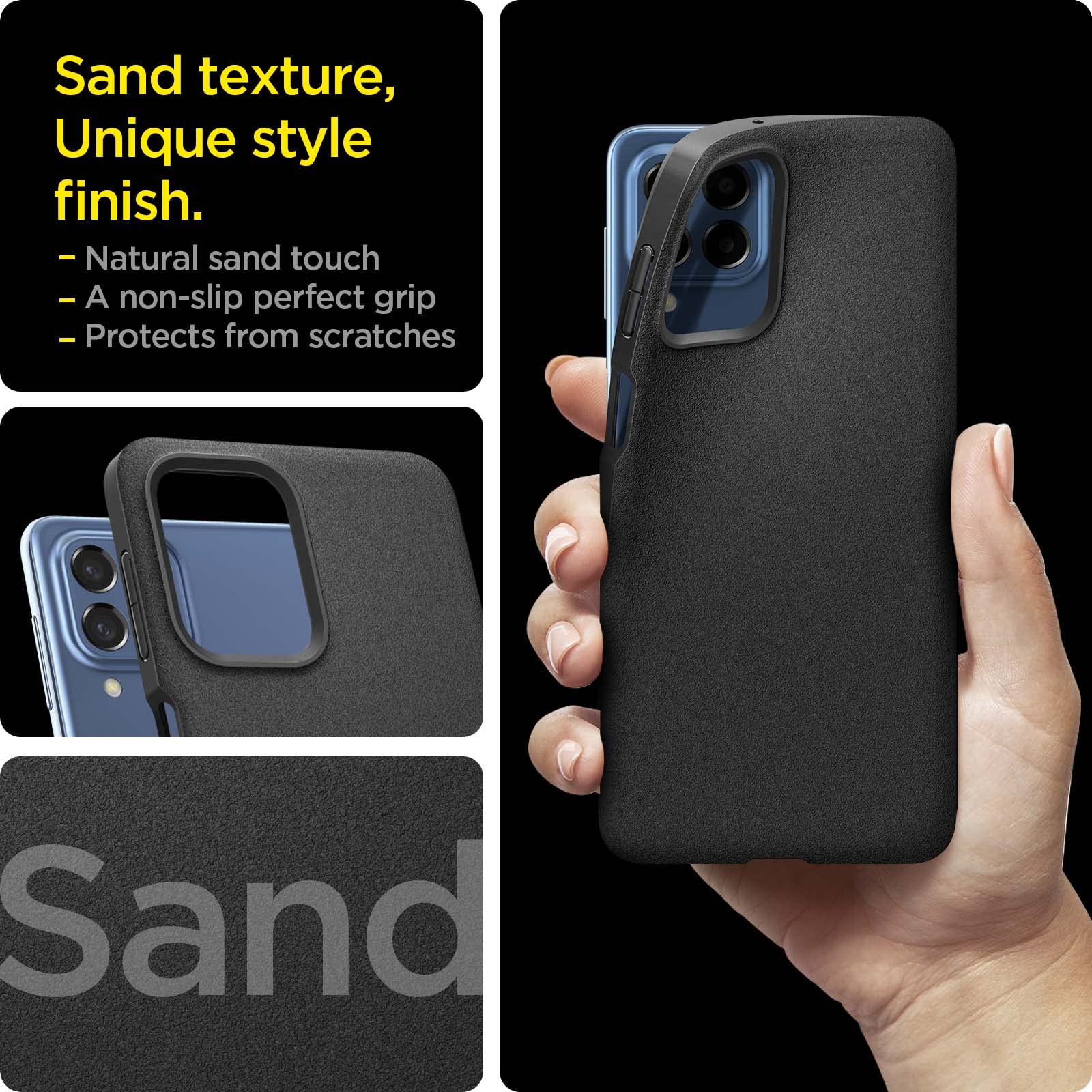 Essentail Sand Blast Back Cover Case Galaxy M53 5G (TPU | Matte Black) - Image 2