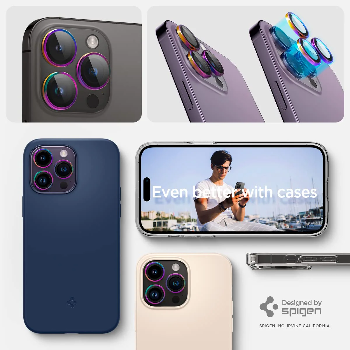 iPhone 15 Series - Camera Lens Protector EZ Fit Optik Pro (Rainbow) - 1 Pack - Image 4