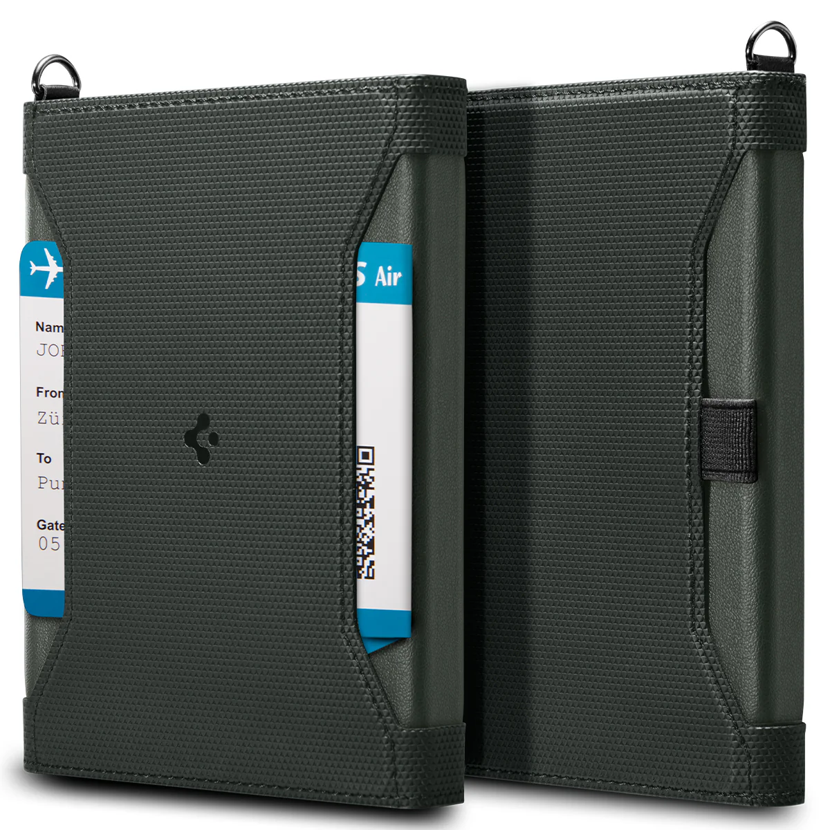 Leather Passport, Wallet Holder Travel Accessories with RFID Blocking Technology SIM Pin Included - Black - Image 5