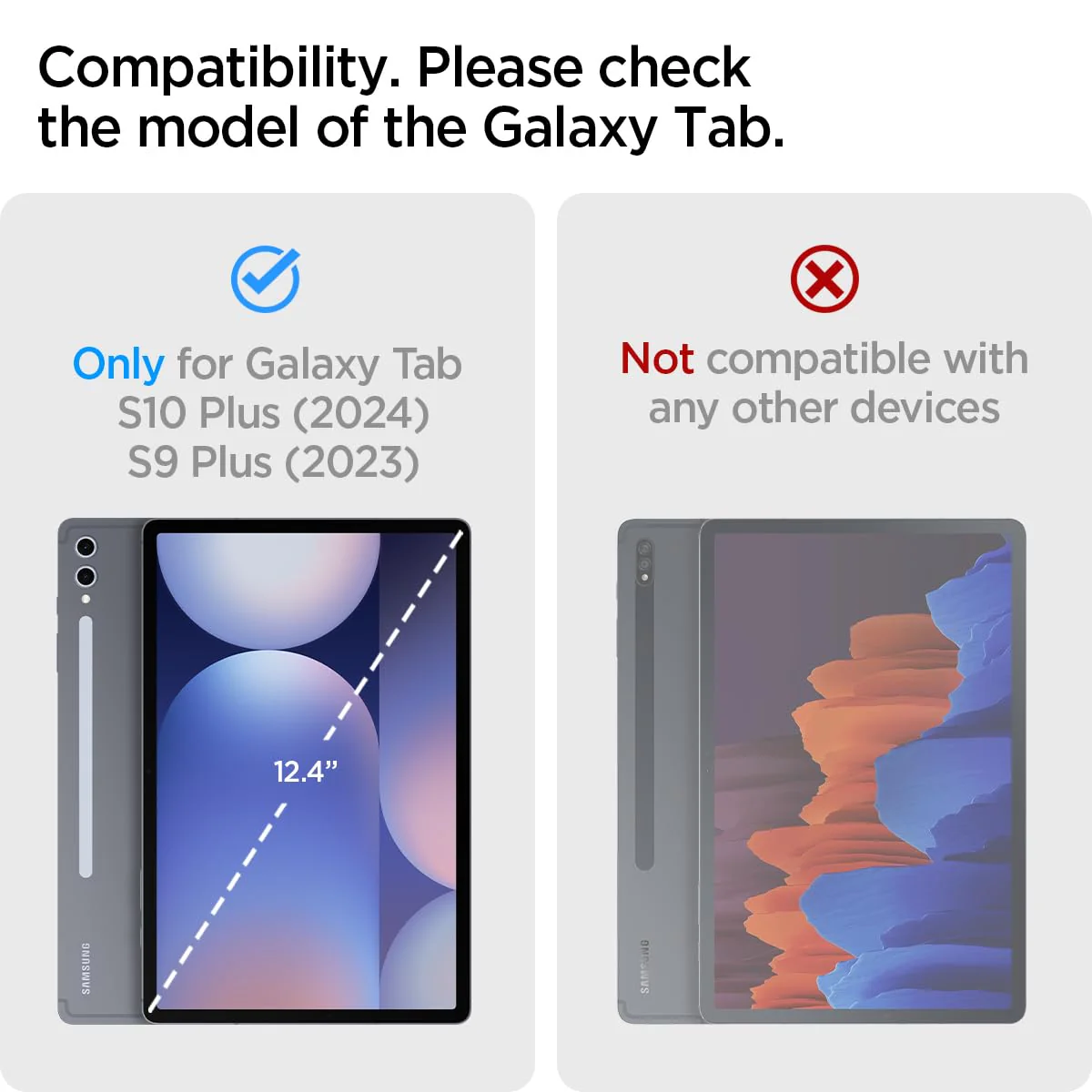 Spigen Tough Armor Pro Back Cover Case For Galaxy Tab S10 Plus / S9 Plus 12.4inch [S Pen Storage] [Kick Stand] - Black - Image 2
