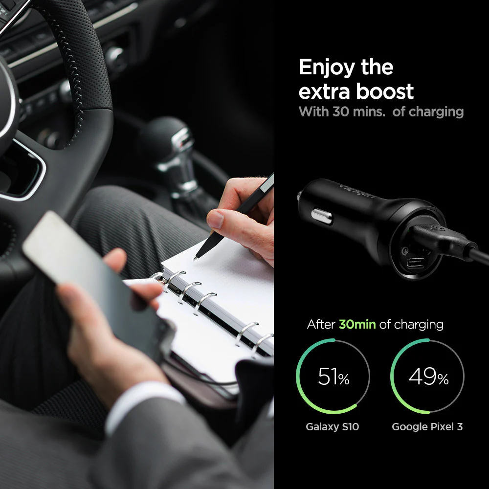 Dual Port USB-C & USB-A Car Charger | 27W | F31QC - Image 11