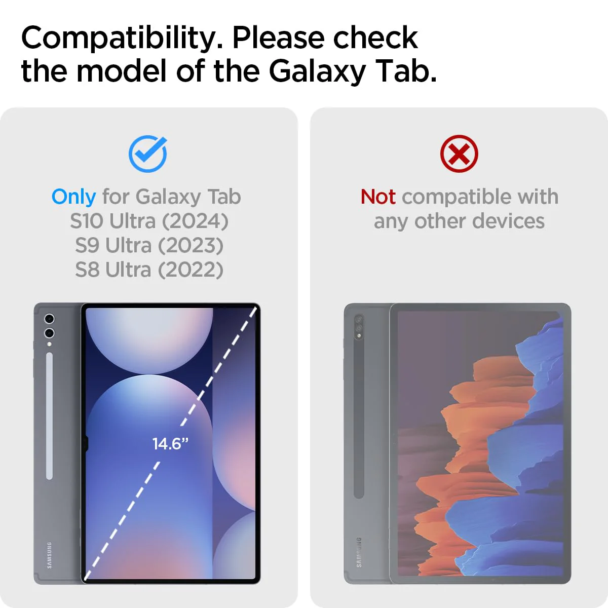 Thin Fit Pro Back Cover Case For Galaxy Tab S10 / S9 Ultra/Tab S8 Ultra 14.6inch [S Pen Storage] [Kick Stand] - Black - Image 2