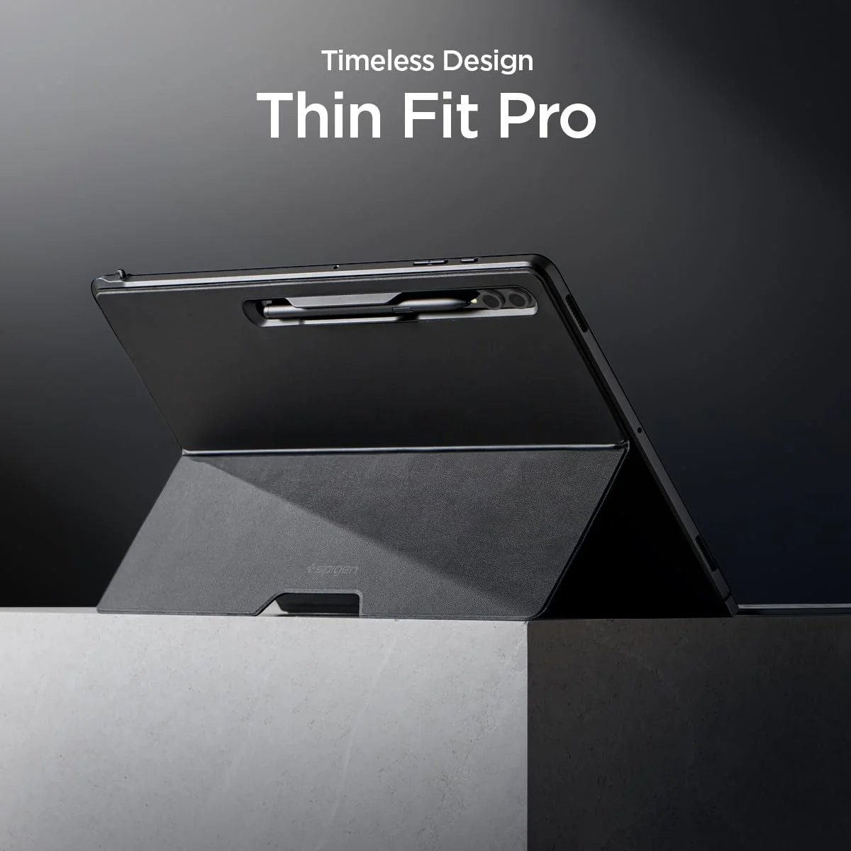 Thin Fit Pro Back Cover Case For Galaxy Tab S10 / S9 Ultra/Tab S8 Ultra 14.6inch [S Pen Storage] [Kick Stand] - Black - Image 3