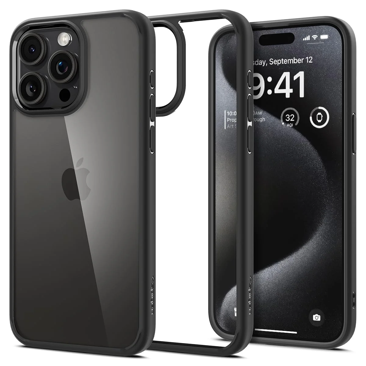 Ultra Hybrid Back Cover Case For with iPhone 15 Pro Max (Matte Black)