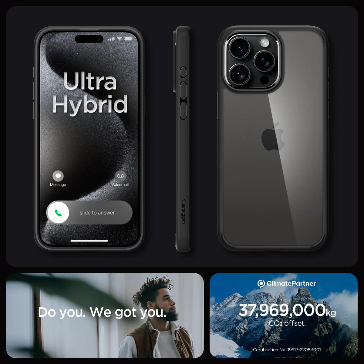 Ultra Hybrid Back Cover Case For with iPhone 15 Pro Max (Matte Black) - Image 7